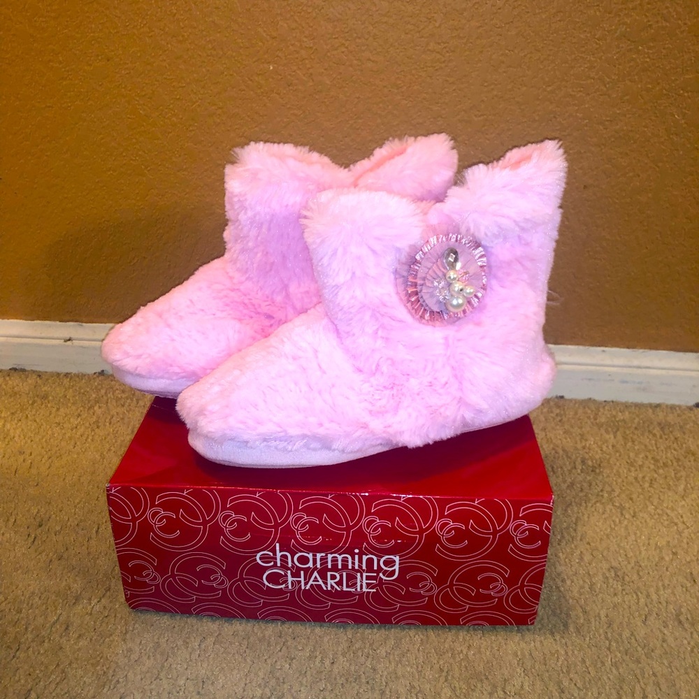 NIB Pink Slippers House Shoes